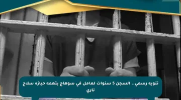 تنويه رسمي.. السجن 5 سنوات لعامل في سوهاج بتهمة حيازة سلاح ناري